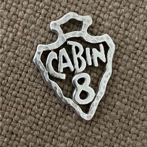 James Avery Camp Arrowhead Silver Cabin 8B charm.